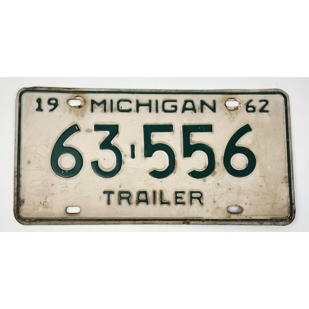 1962 State of Michigan Vintage License Plate 63-556